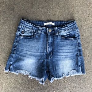 Dark Wash High Waisted Denim Shorts